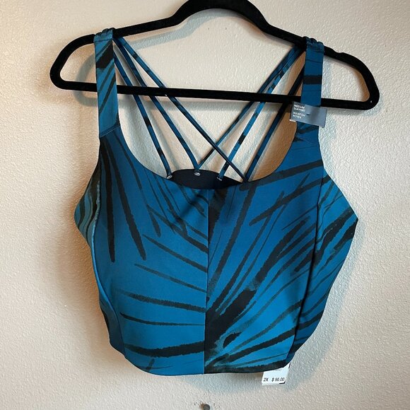 Adidas X 11 Honoré Medium Support Strappy Sports Bra Plus Size 2X $90 Blue - Picture 1 of 6